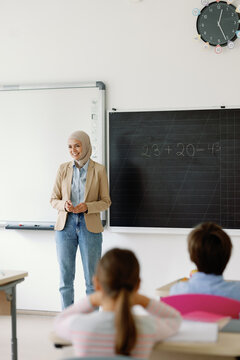 Professional tutor junior education modern school classroom