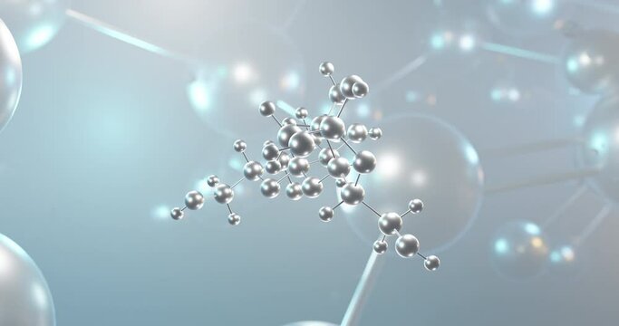 Lactulose rotating 3d molecule, molecular structure of lactose, seamless video