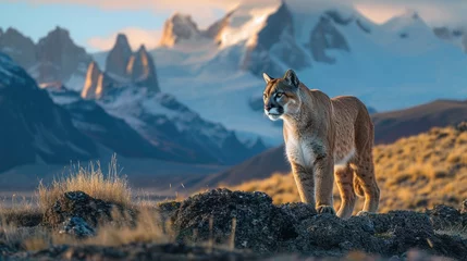 Zelfklevend Fotobehang Graceful Mountain Puma © Landscape Planet