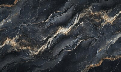 Dark layered stone natural marble for decorating the interior of a house, apartment, floors and walls. High resolution black marble texture background