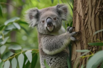 Fototapeta premium Adorable Koala in Eucalyptus Habitat