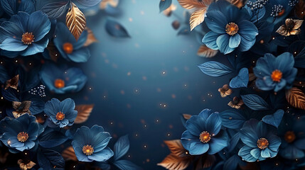 Abstract floral dark background with beautiful