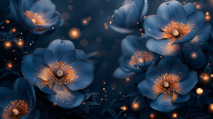 Abstract floral dark background with beautiful