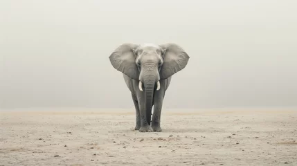 Foto op Aluminium Elephant stand in the barren land - environment concept © 4memorize