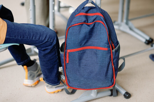 Anonymous pupil backpack back to school education schoolroom schoolbag