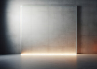 Betonowa ściana z podświetleniem, generative ai