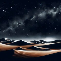 사막의 밤 - obrazy, fototapety, plakaty