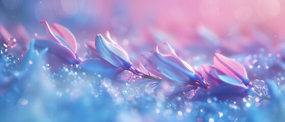 Astral Harmony: Macro lenses showcase the serene integration of astral energies with wildflower bluebell petals.