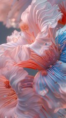 Obraz premium Coral Dream: Macro captures the subtle coral hues blending delicately with wildflower bluebell petals.
