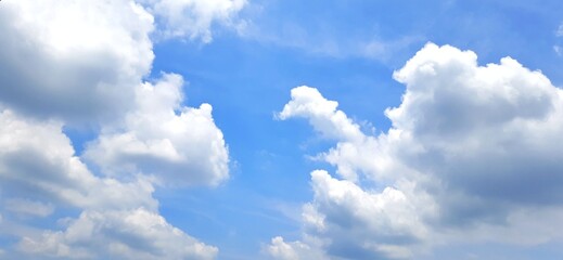 Blue sky with white clouds background. Sky daylight natural view