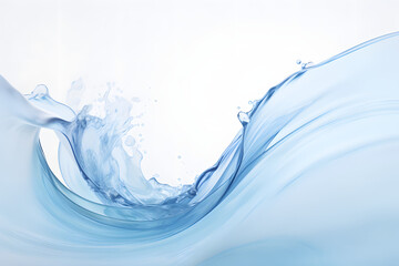 Let your imagination flow with the elegant simplicity of a rounded splash of blue  water isolated on a white background .Generative AI, - obrazy, fototapety, plakaty