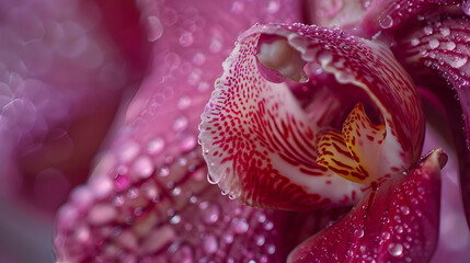 A close-up of intricate patterns on the petals of a rare orchid