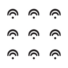 A black silhouette wifi symbol