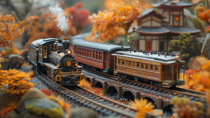 highly detailed model railroad