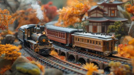 Fotobehang highly detailed model railroad © Ai Inspire