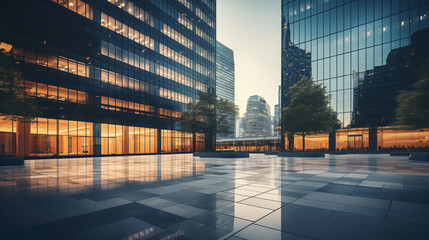 Abstract business and finance background. Modern urban business district
