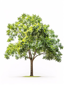 Walnut   tree isolated on a solid, clear  white background