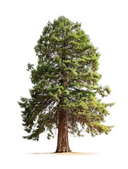 Redwood   tree isolated on a solid, clear  white background