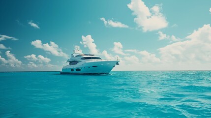 Obraz premium Luxury yacht in the ocean, cruise and travel trip