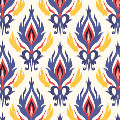 Fototapeta na wymiar Colorful ikat pattern in vintage style. 