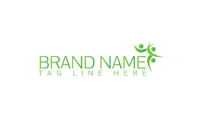Abstract round symbol with happy human silhouette. Sport, fitness, medical or health care center logo design concept.