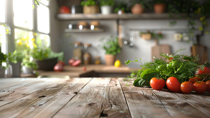 Fresh organic produce on rustic wooden tabletop, connecting nature and food.