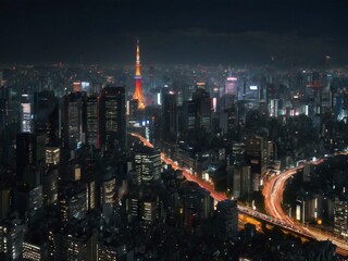 Fototapeta premium view of the city at night