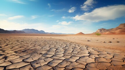 Dry and cracked earth in the desert. Global warming concept.