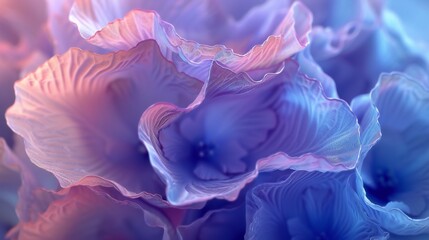 Holographic Bloom: Macro captures the fluid grace of wildflower bluebell petals, shimmering in holographic hues.