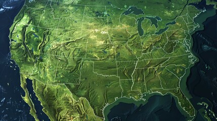 satellite image of the United States 