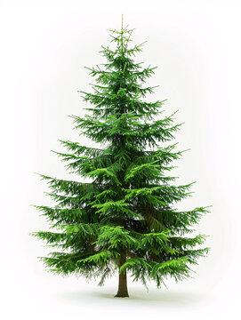 Fir   tree isolated on a solid, clear  white background