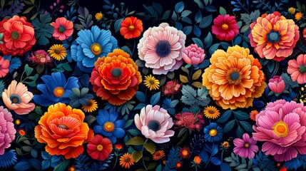 intricate and colorful floral patterns 