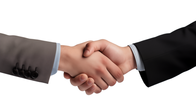 Business handshake  isolated on transparent background
