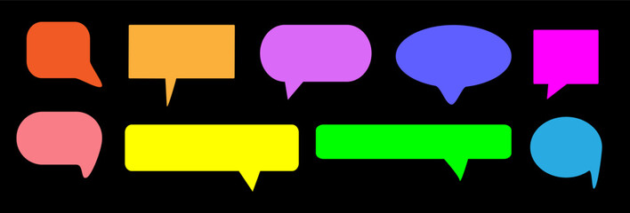 Set of speech text bubbles, chat window, message box, bright, brutal. Vector illustration.