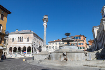Fontana di Giovanni Carrara in the background Loggia del Lionello and the Statue di Ercole e Caco...
