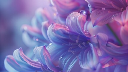 Radiant Fluidity: Macro lenses showcase the radiant fluidity of holographic wildflower bluebell petals.
