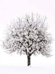 Cherry   tree isolated on a solid, clear  white background