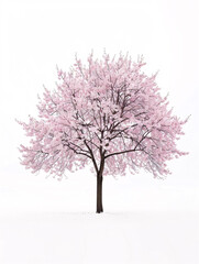 Obraz premium Cherry tree isolated on a solid, clear white background