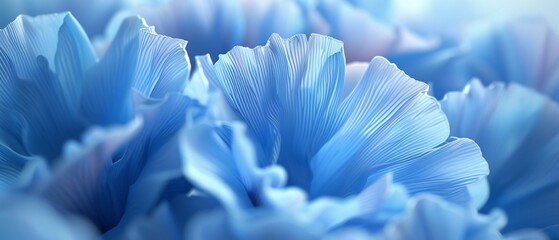 Serene Glossiness: Macro reveals the peaceful sheen of wildflower bluebell petals, evoking calming rhythms.