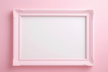 Experience the perfection of a blank frame on a soft color wall, an ideal setting for your artistic expressions.