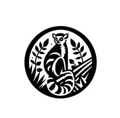 Lemur monochrome isolated vector illustration