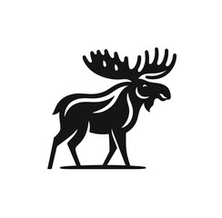 Moose isolated monochrome vector illustration