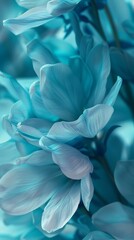 Teal Reverie: Close-ups reveal the crisp teal tones blending seamlessly with wildflower bluebell petals in macro shots.
