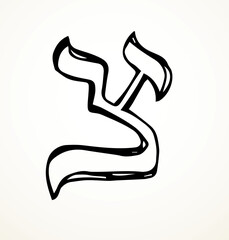 Vector drawing. Hebrew letter icon