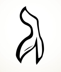 Vector drawing. Hebrew letter called Gimel