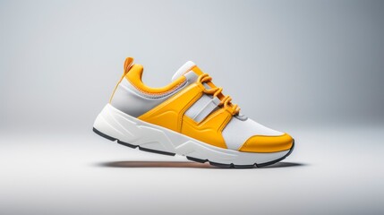 Flat lay shoe with plain background. Ecommerce online shop concept