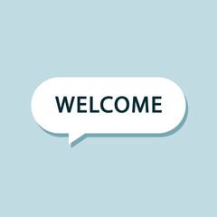 Welcome banner, vector text welcome to design element of the site entrance greeting