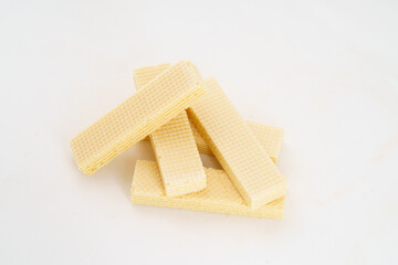 Snack snack wafer biscuits on white background