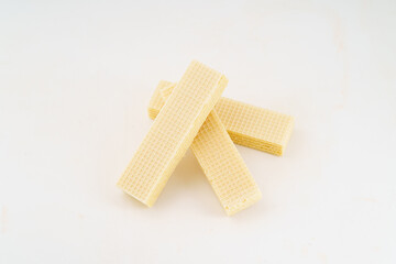 Snack snack wafer biscuits on white background