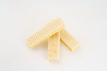 Snack snack wafer biscuits on white background